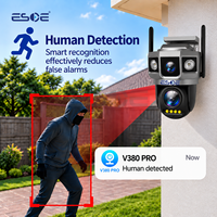 Kamera Keamanan CCTV WiFi 4G ESOE V380 Pro Deteksi Gerakan Manusia Audio Dua Arah Penglihatan Malam Berwarna Penuh Untuk Kamera CCTV Dalam Ruangan