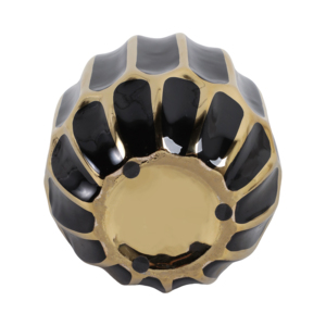 Vaso in ceramica moderno decorativo per fiori, per soggiorno, camera da letto, ufficio, decorazione per la casa, finitura nero oro - Product Image 6