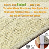 Tapis à gratter pour chat Ziyi, écologique, durable, antidérapant, 100% sisal naturel, avec adhésif pour sol et mur, 23,6 x 15,7 pouces