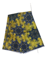 Pagne Africain Wax Tissu en Coton Imprimé Type Hollandais avec Motif Grand Super Doré