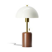 Lampe de bureau de style rétro du milieu du siècle JACKSUN, lampe de table avec interrupteur à fermeture éclair, base en bois massif, lampe de chevet pour chambre à coucher, bureau