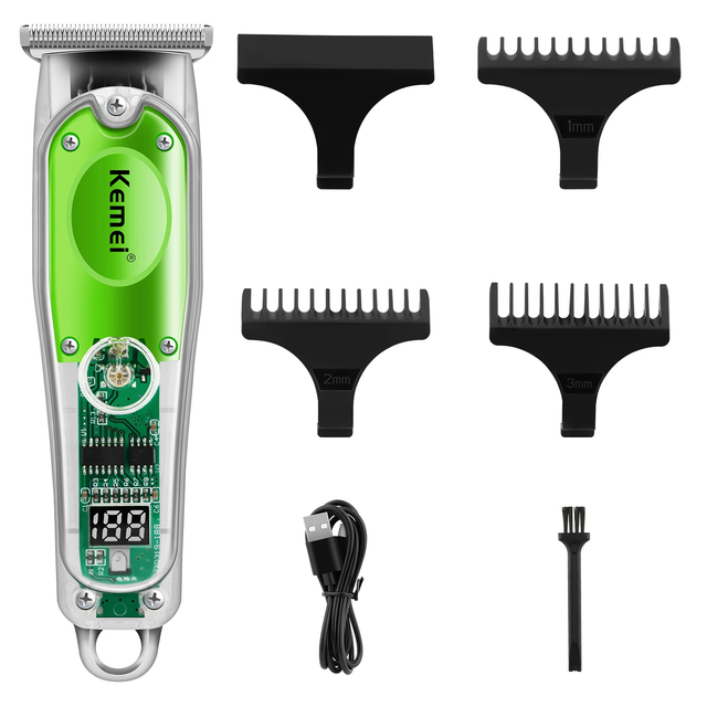 For Kemei KM-322 Professional Barber Electric Hair Trimmers for Men USB Rechargeable Wireless Hair Clippers LED Household Hotel
