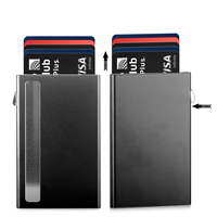 Dompet Kartu Logam Tipis Otomatis Muncul 10 Slot Kartu untuk Bisnis Logo Kustom