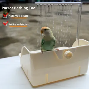 Bain automatique pour perroquet à longue queue avec pompe, grande fontaine de douche pour <span class=keywords><strong>oiseaux</strong></span>, baignoire intérieure avec eau du robinet - Product Image 2