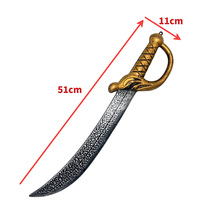 Couteau de pirate long pour Halloween, couteau de farce, couteau de pirate en forme de croissant, épée décorative pour fête d'Halloween