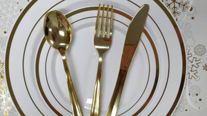 Ensemble de couverts jetables PS à revêtement <span class=keywords><strong>argent</strong></span>é/couverts/couteau en <span class=keywords><strong>plastique</strong></span> <span class=keywords><strong>argent</strong></span>é jetables, <span class=keywords><strong>fourchette</strong></span>, cuillère - Product Image 5