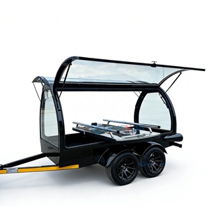 Cercueil funéraire électrique noir couvert de verre / Carrosse funéraire à chevaux - Product Image 3