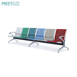 Chaise publique moderne en acier inoxydable avec coussin pour aéroport, centre commercial, école, hôpital, hôtel et usage extérieur - Product Image 5