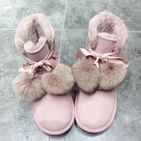 Chaussures d'hiver antidérapantes pour femmes, bottes de neige imperméables et chaudes doublées de fourrure pour l'extérieur