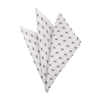 Ensemble cadeau de mouchoirs de poche en soie jacquard blancs pour hommes, avec logo d'entreprise, marque privée, souvenir