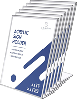 Support de menu en acrylique transparent A4, incliné en forme de L, pour table, présentoir de prospectus pour restaurant, bureau