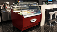 CE Hasgen Q5 -20 ° Vitrine congélateur incurvée pour gelato avec éclairage LED, idéale pour les aliments conservés, pour hôtels étoilés, buffets et restaurants