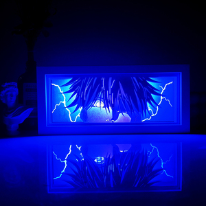 Venta al por mayor Anime DBZ One Pieces Demon Slayer papel tallado lámparas dormitorio decoración personalizada 3D sombra <span class=keywords><strong>noche</strong></span> luz papel artesanías - Product Image 4