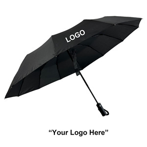 Business Men's <b>Windproof</b> Rainproof 12-Bone Automatic Stock <b>Umbrella</b> with Logo Printing High Wind Resistant Travel - Product Image 4