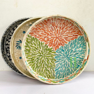 Tendance chaude Ramadan plateau de service plateau en nacre plats en chocolat assiettes pour les vacances de l'Aïd plateau rond fait à la main du Vietnam - Product Image 2