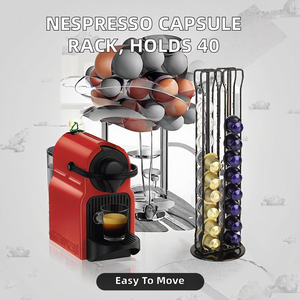 Estante giratorio para cápsulas de café <span class=keywords><strong>Nespresso</strong></span> compatible, con capacidad para 40 cápsulas de café, estilo clásico portátil, metales preciosos - Product Image 2