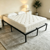 Vente directe usine – Cadre de lit en métal souple et durable, moderne, pour chambre et appartement, assemblé et démontable, avec sommier intégré, taille personnalisable