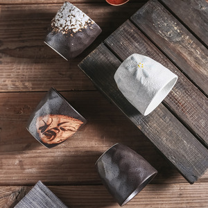 XUANHUI stile giapponese Japandi Design ceramica <span class=keywords><strong>porcellana</strong></span> <span class=keywords><strong>da</strong></span> tè per caffè e Matcha Vintage Homestay tazza di specialità 150ml di capacità - Product Image 3