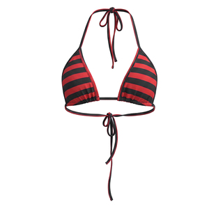 Viviblook J26ST161 <b>Women</b> Summer <b>Shorts</b> <b>Set</b> Sexy New Striped Printed Lace Up Bra <b>Short</b> Sleeve Top <b>Shorts</b> Three Piece <b>Set</b> - Product Image 4