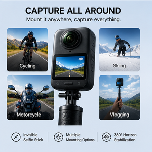 กล้องแอคชั่น 360 องศา 8K รุ่นใหม่ เลนส์คู่ กันน้ำ รองรับ WiFi หน้าจอสัมผัส พร้อมระบบกันสั่น สำหรับถ่ายวิดีโอ Vlog ขี่มอเตอร์ไซค์ กล้องแอคชั่น 8K 360 องศา - Product Image 6