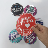 Pegatinas redondas brillantes a prueba de agua Etiquetas de logotipo de empresa de PVC de vinilo personalizado Etiquetas de promoción de círculo de 3 pulgadas de diámetro