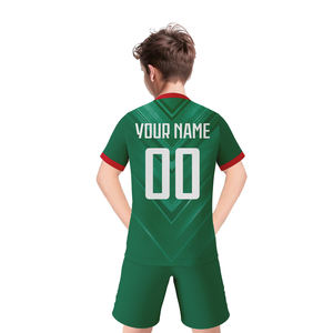 Conjunto de camiseta de fútbol personalizada para niños de México, kit de fútbol de estilo de equipo nacional, pantalones cortos transpirables, regalo, servicio OEM, corte automatizado - Product Image 6
