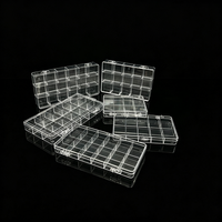 Boîte de rangement en plastique transparente PS 12/15/18 compartiments avec couvercle, idéale pour l'emballage de petits accessoires – Vente en gros usine