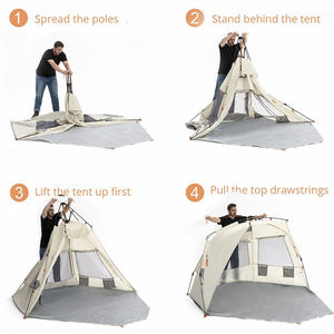 Tùy Chỉnh Ngoài Trời Lớn Bãi Biển Lều Uv50 + 4 Người Tự Động Pop up Mặt Trời Bóng Râm Cắm Trại Bãi Biển Lều - Product Image 5