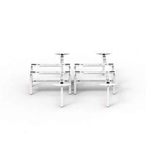 โต๊ะทำงานปรับระดับความสูงได้รูปตัว L โครงโลหะสีขาว สำหรับใช้ในบ้าน สำนักงาน เล่นเกมส์ คอมพิวเตอร์ ใช้เป็นสถานีงานแบบยืน - Product Image 2