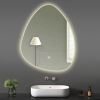 Miroir LED intelligent pour salle de bain, personnalisé, moderne, anti-buée, sans cadre, en verre, à fixation murale, avec interrupteur tactile, en vente