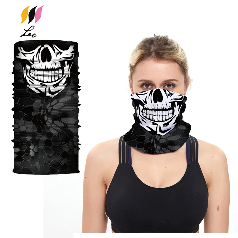 Stock Wholesale Skull Half Neck Face Mask Bandana For Skiing