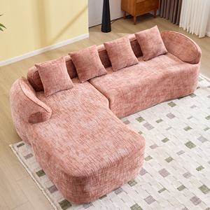 Boucle L-shaped Sectional <b>Sofa</b> Set Compressed Design for Living Room High-Elastic Sponge Comfort - Product Image 3