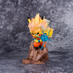 12cm Pikachu Cos Q versión escena acción juguete Super Saiya dos Goku Dragon Balls DBZ <span class=keywords><strong>DB</strong></span> Super Saiya PVC Anime figura de acción - Product Image 4