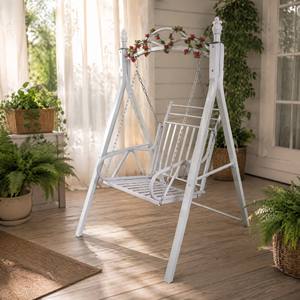 Silla Columpio de Acero para Exteriores, Silla Colgante de Jardín, Asientos Dobles - Product Image 1