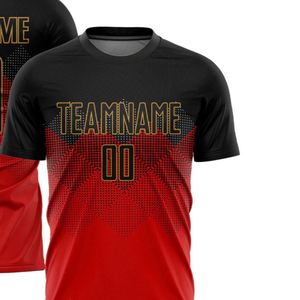 Camiseta de Fútbol Negra y Roja de Manga Corta, Uniforme Deportivo Transpirable de Secado Rápido, Ligero, para Entrenamiento y Partido, para Hombre - Product Image 2