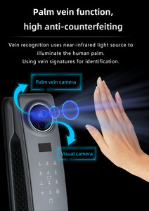 तुया 3 डी चेहरे की पहचान स्मार्ट लॉक हथेली नस फिंगरप्रिंट दरवाजा दर्शक कीलेस एंट्री होम सिक्योरिटी इलेक्ट्रॉनिक लॉक - Product Image 2