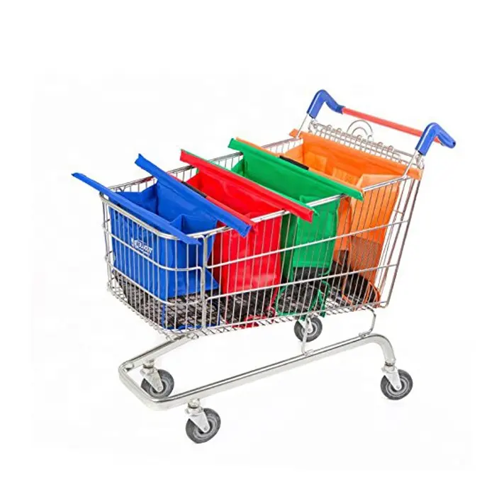 कस्टम पुन: प्रयोज्य तह Nonwoven किराने का सामान ट्रॉली सुपरमार्केट कार गैर बुना शॉपिंग ढोना गाड़ी विभक्त बैग