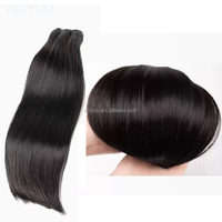 Paquete de Cabello Humano Virgen Crudo Sin Procesar, Cabello Virgen Camboyano con Cutícula Alineada 15A, Sin Enredos, Sin Caída, Doble Trama