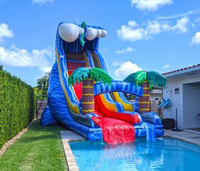 Château gonflable d'extérieur avec toboggan aquatique pour jeux aquatiques de terrain de jeux, des toboggans aquatiques gonflables et châteaux gonflables qui dépassent toute imagination