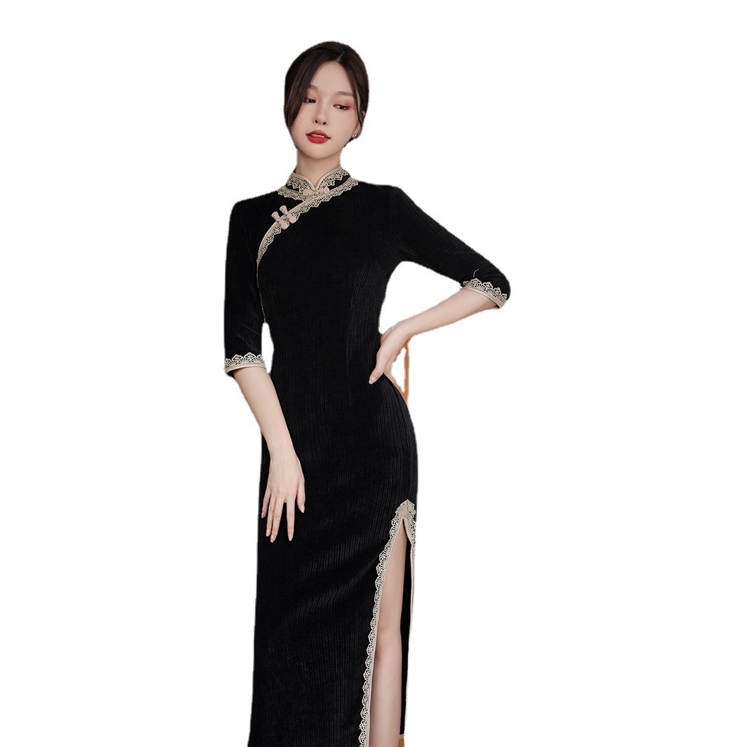 Compra Vestidos Casuales Retro Mini Vestido Estilo Chino Mujeres Bodycon  Cheongsam Gótico Fiesta Elegante Sólido Negro Rojo Rosa Hembra Barato |  Entrega Rápida Y Calidad | Es.Dhgate