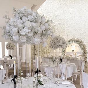HK-FB065 Wedding Silk <b>Artificial</b> Rose Flower Ball Centerpiece Large Table Flower Ball Event Decoration Flower Ball - Product Image 1