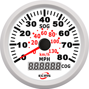 ECMS New All Black Waterproof 85mm 316L Stainless Steel Car Motorcycle Tractor Truck GPS Odometer <strong>Speedometer</strong> 80MPH Backlight - Product Image 6