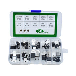 LM317T L7805 L7806 L7808 L7809 L7810 L7812 L7815 L7818 L7824 Kit d'assortiment de transistors 50PCS Boîte de régulateur de tension 10 valeurs - Product Image 1