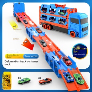 Juego <span class=keywords><strong>de</strong></span> Coches <span class=keywords><strong>de</strong></span> <span class=keywords><strong>Juguete</strong></span> <span class=keywords><strong>de</strong></span> <span class=keywords><strong>Plástico</strong></span> Plegable con Rieles <span class=keywords><strong>de</strong></span> Fricción y Gran Deformación para Niños <span class=keywords><strong>de</strong></span> 5 a 7 Años, Unisex, Camión <span class=keywords><strong>de</strong></span> Estacionamiento con Contenedor, Escala 1:800 - Product Image 6