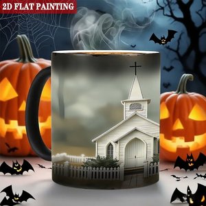 Mug à presser à chaud 11oz en céramique noire givrée, tasse changeante de couleur pour cadeaux DIY - Product Image 6