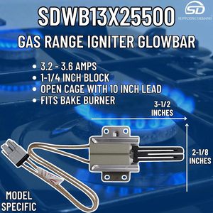 Supplying Demand WB13X25500 4369880 Gas <b>Range</b> Igniter Glowbar Replacement Model Specific Not Universal - Product Image 4