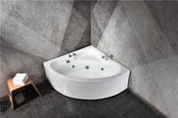 Baignoire autoportante de luxe CE pour petite salle de bain, dimensions 1200 x 1200, baignoire d'angle pour une personne, spa avec massage à air