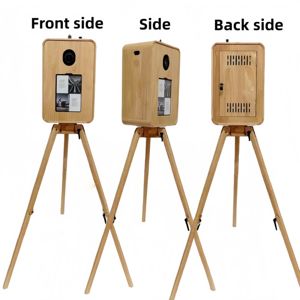 <span class=keywords><strong>Machine</strong></span> photomaton vintage en bois de chêne rouge, photomaton rétro en bois pour mariages et événements, compatible avec les appareils <span class=keywords><strong>photo</strong></span> - Product Image 4