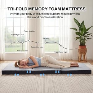 Comfortable Modern Square Polyester Travel <b>Mat</b> with Foldable Design and Support Cushion for Home Use - Product Image 4