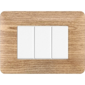 Gloca Interrupteurs muraux à 3 boutons en plastique, finition bois clair, durables, lot de 3 - Product Image 4